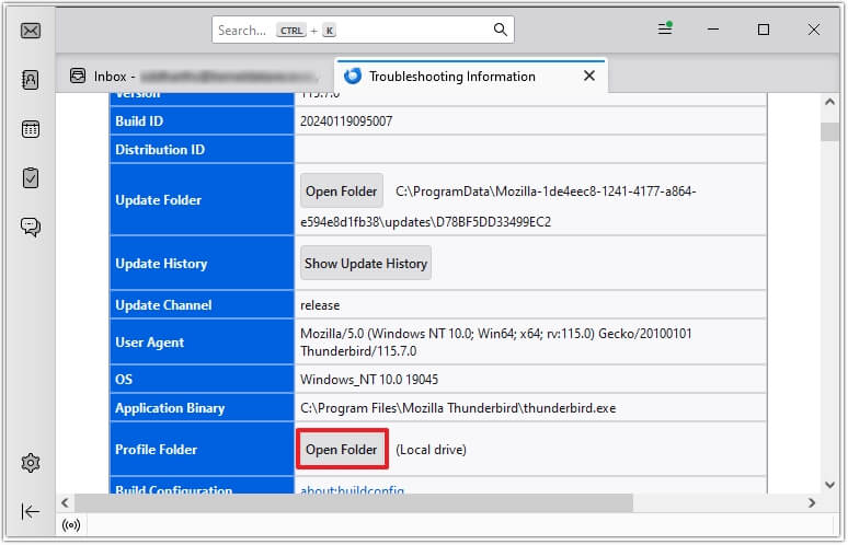 Go to the Open Folder under the Applications Basics section