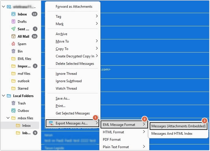select Export Message As EML