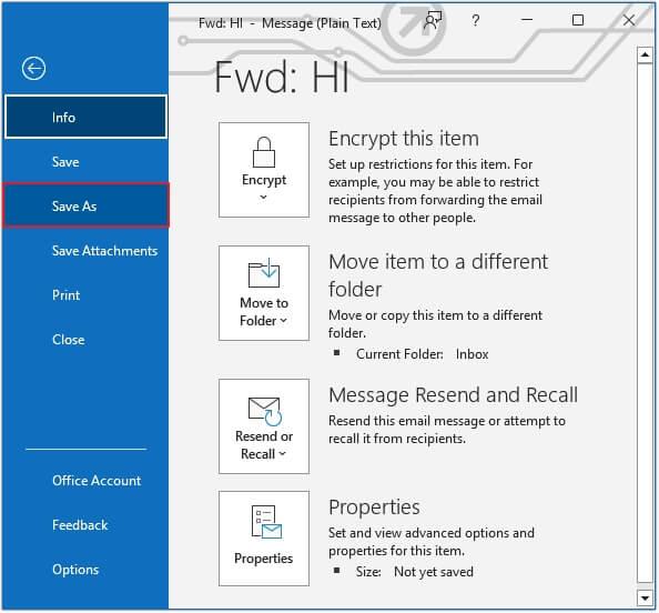 click on the File option.
