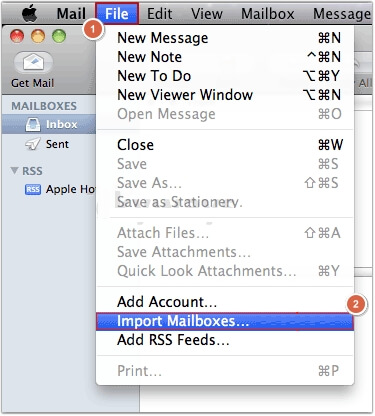 Open Apple Mail and click on the File option