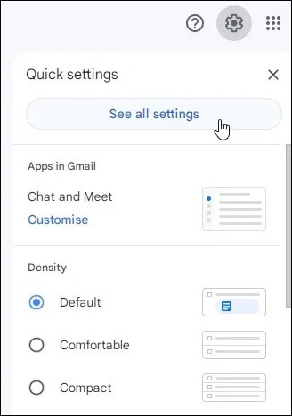 Click all setting on Gmail