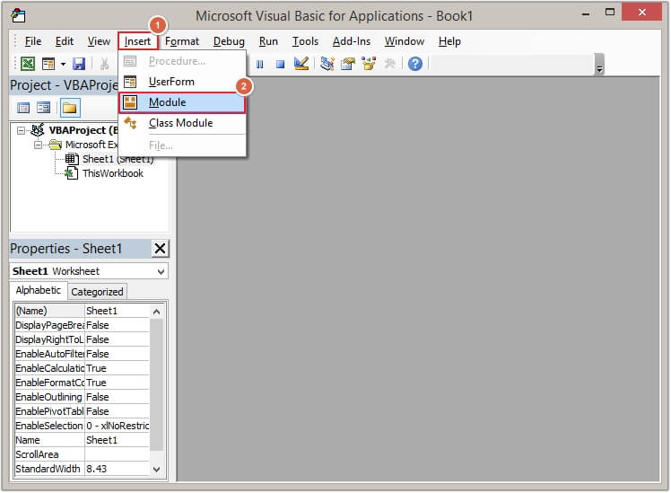 open Microsoft Visual Basic for Applications