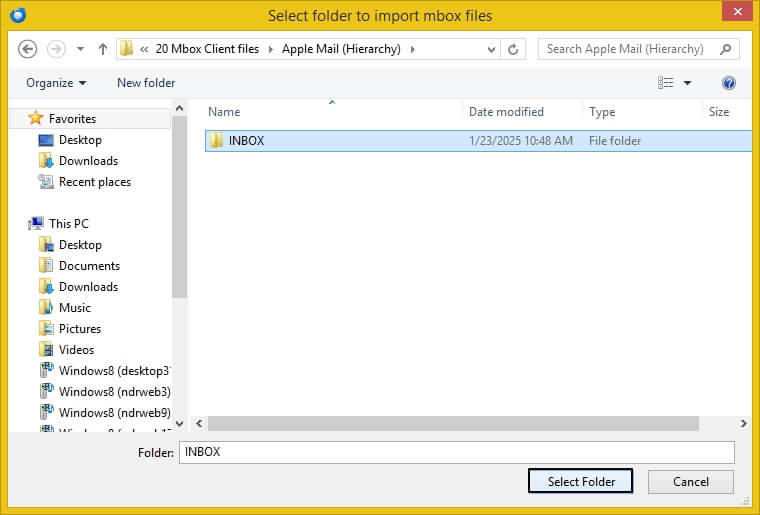 click Select Folder option