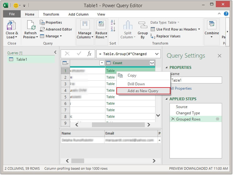 Add as New Query
