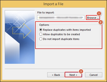 Browse and add the files
