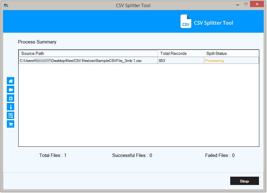 Start splitting process