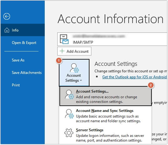 Launch Outlook and go to File