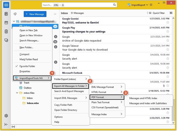 Move all the required emails to a folder
