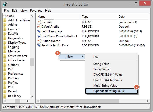Right-click on the blank space