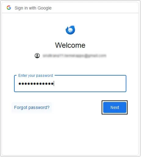enter password
