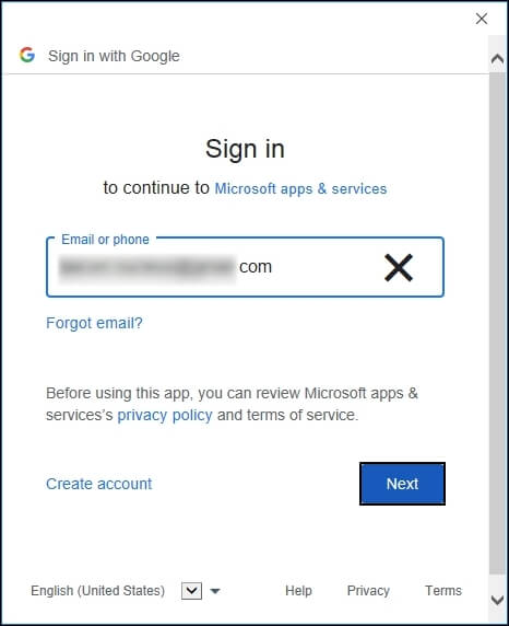 Now enter your Gmail ID