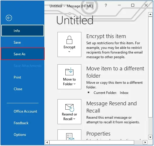 Click on the Save As option