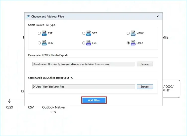 View the emails stored within the EMLX files.