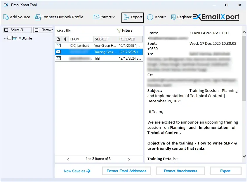 View your data then click on Export