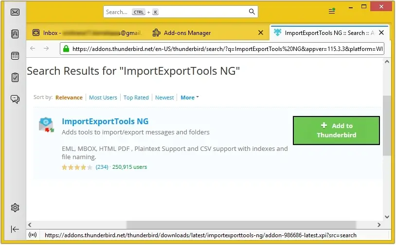 Search for ImportExportTools NG