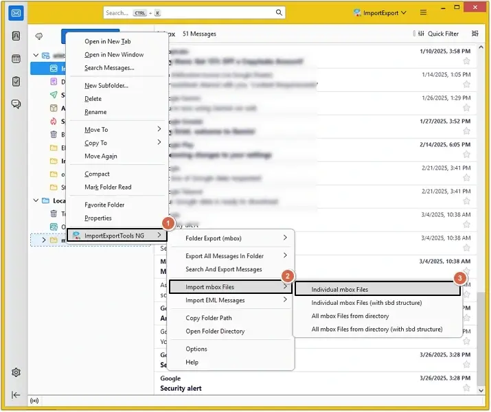 Select Import folder as MBOX