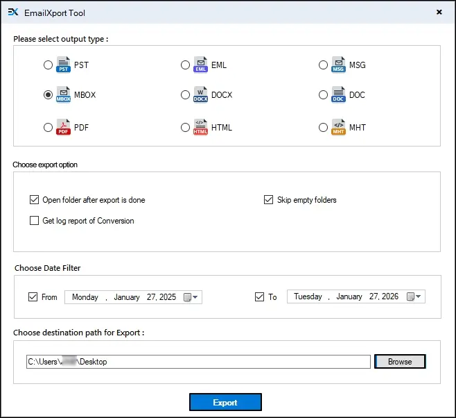 Again click on Export to start the conversion process.