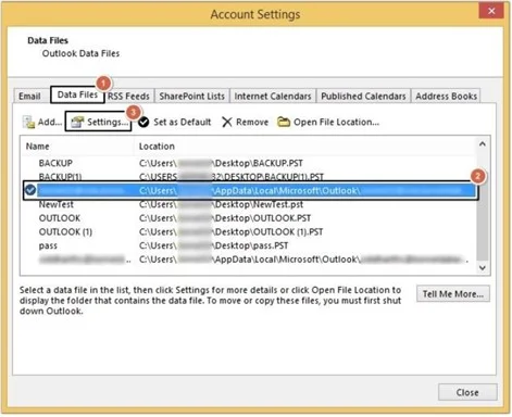 Select Exchange account