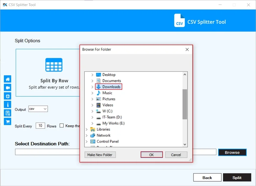 Select folder and click ok