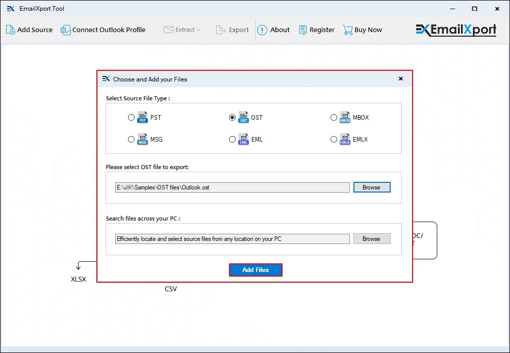 click Add file to add more files