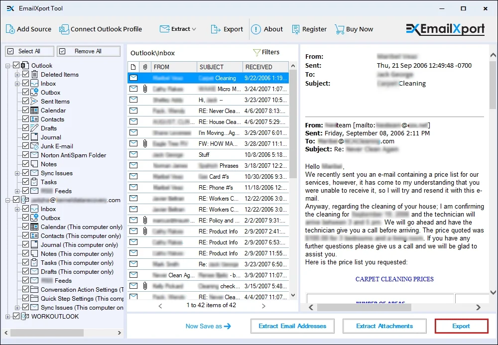 Click on Export option