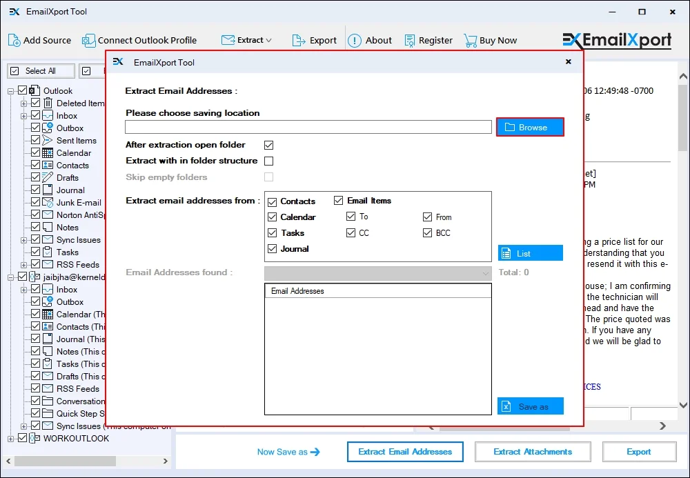 Click on browse option