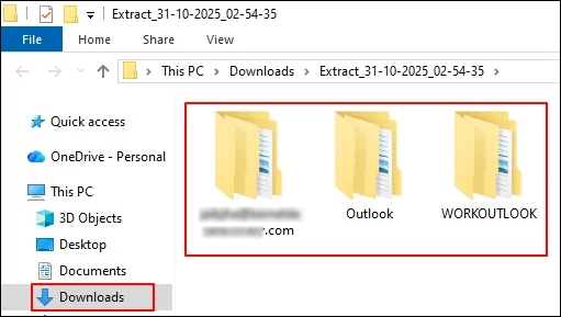 See extracted files in your system
