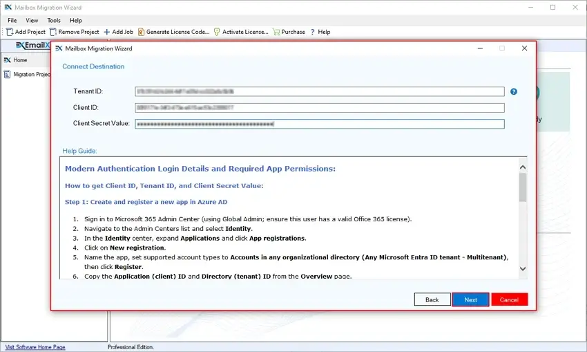 Enter Office 365 credentials