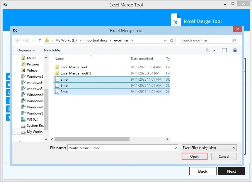 Click on open option