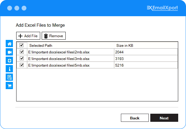 Add Excel file to merge