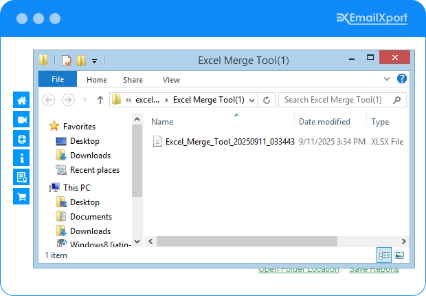 Click on the Open Folder to view merged file
