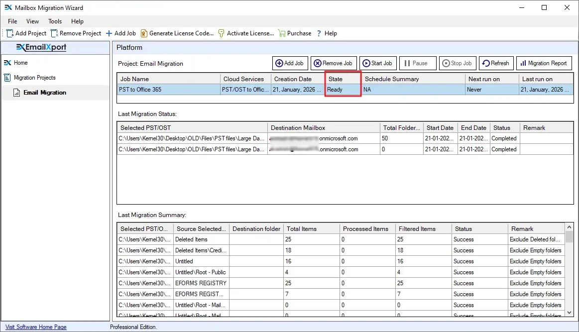 Successful import PST file into Office 365