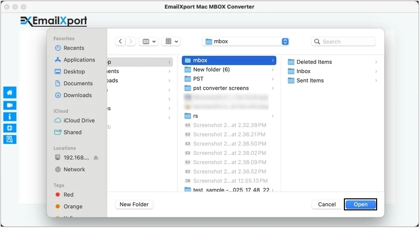 click on open button