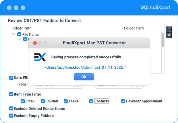 PST file Conversion completed