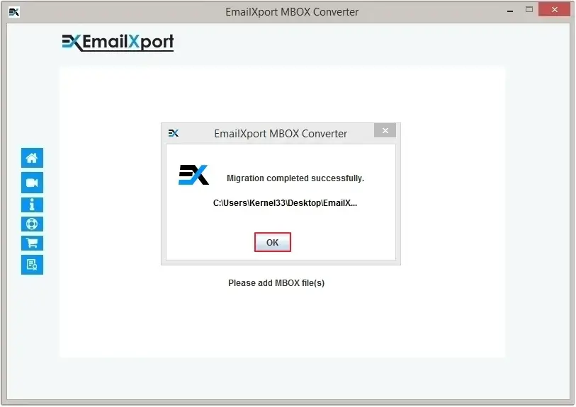 MBOX to DOC Conversion completed