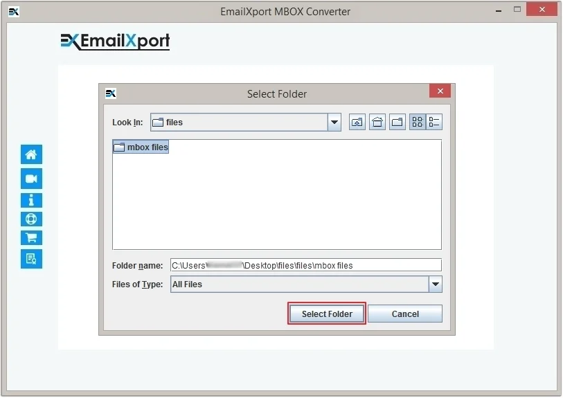 Select MBOX file to Convert in HTML format