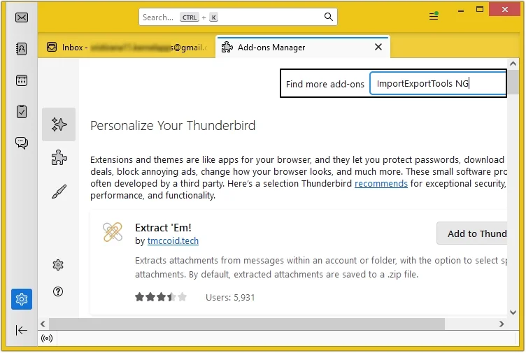 Search ImportExportTools NG tool