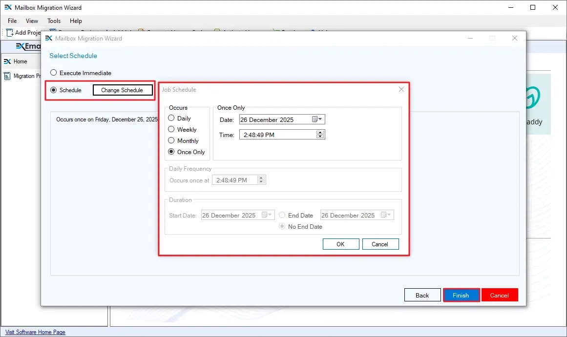 You can also schedule the migration as per your requirement