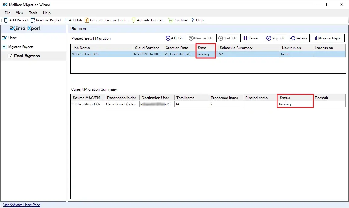MSG to Office 365 migration begins