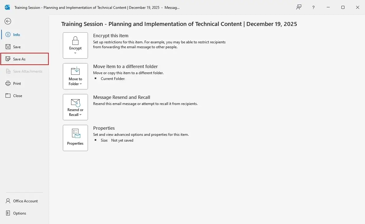 click on save as option