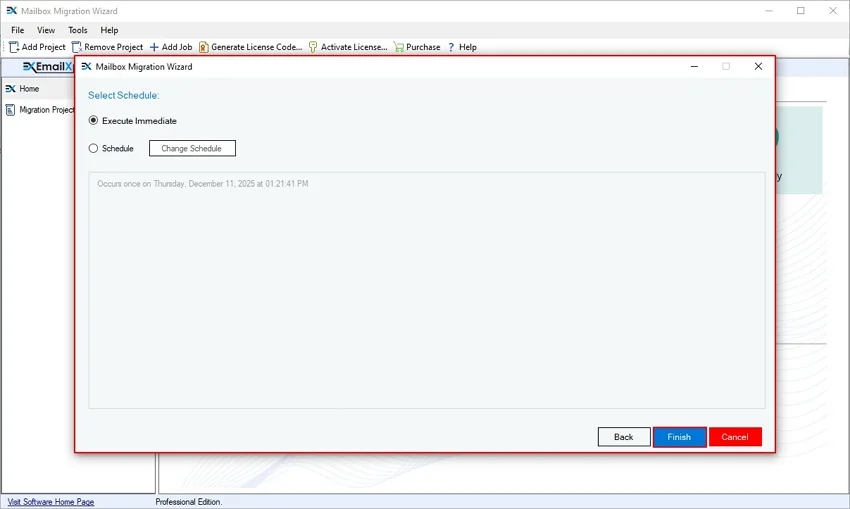 Click finish to start OST to Office 365 migration process