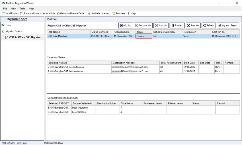 Show live migration status