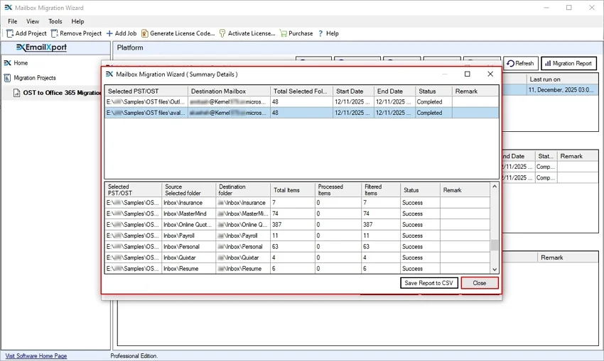 Click ok to exit migration process