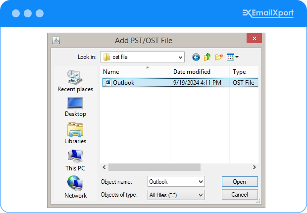 Add OST file to Convert into PDF