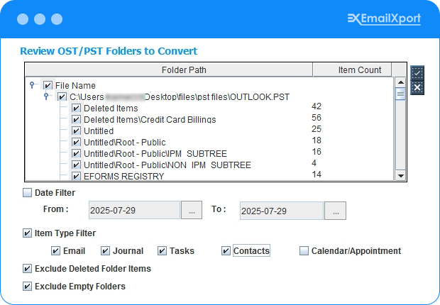 Review and apply filters
