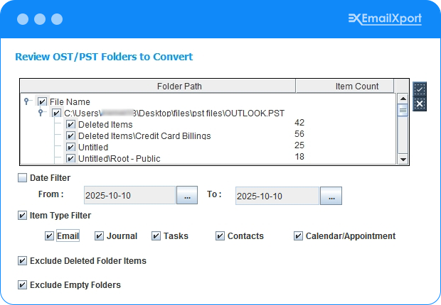 Review and apply advanced filters options