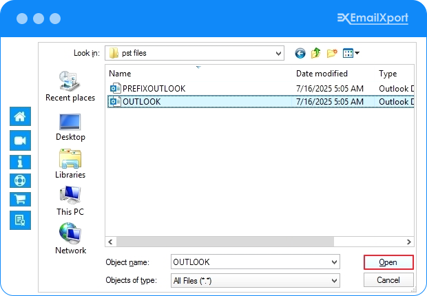 Add PST file to Convert to EML formats
