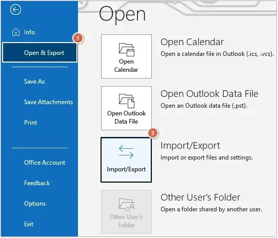 Launch Outlook and click on the File option