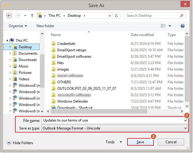 Choose Outlook Message Format- Unicode