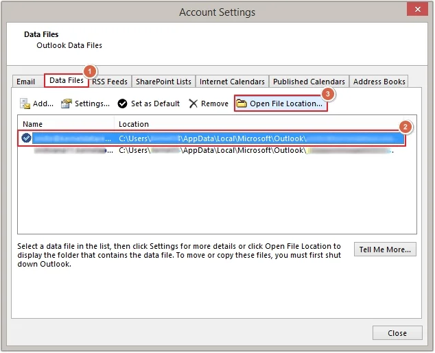 click the required OST file